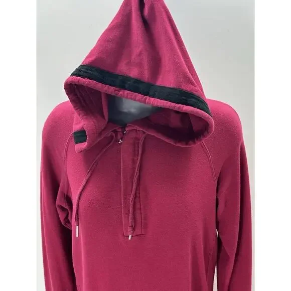 Women's Calvin Klein Lightweight Maroon Hoodie Sz S - Picture 3 of 14
